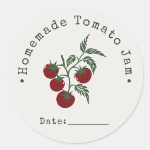 Sticker Rond Date de mise en conserve de confiture de tomate ma