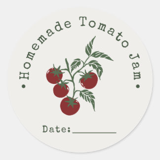 Sticker Rond Date de mise en conserve de confiture de tomate ma