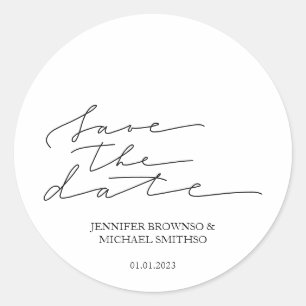Sticker Rond Date de sauvegarde écrite à la main