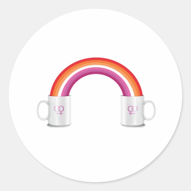 Sticker Rond Date du café lesbien (Devant)