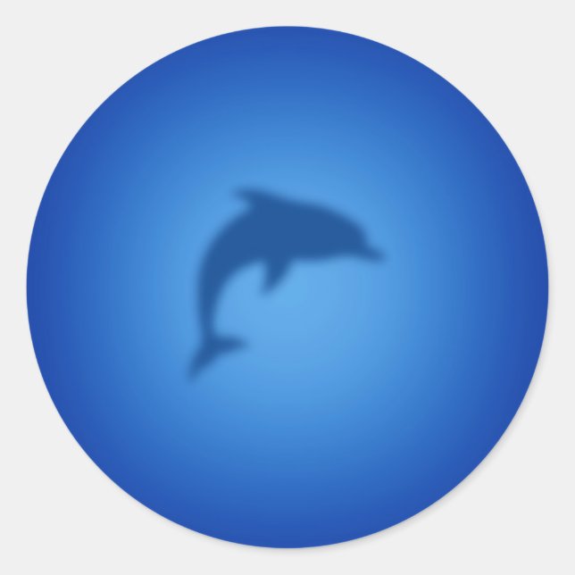 Sticker Rond Dauphin bleu (Devant)