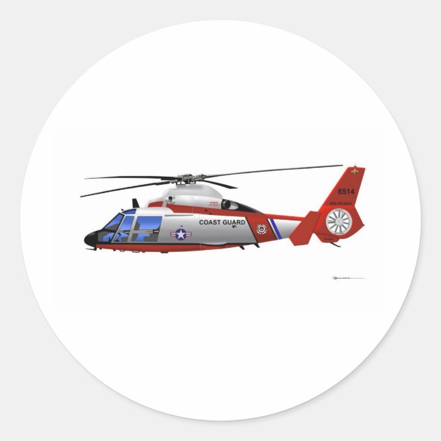 Sticker Rond Dauphin d'Eurocopter HH-65C (Devant)