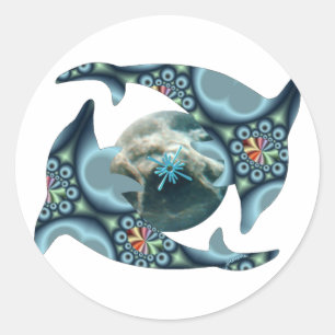 Sticker Rond Dauphins chez Dione