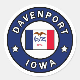 Sticker Rond Davenport Iowa