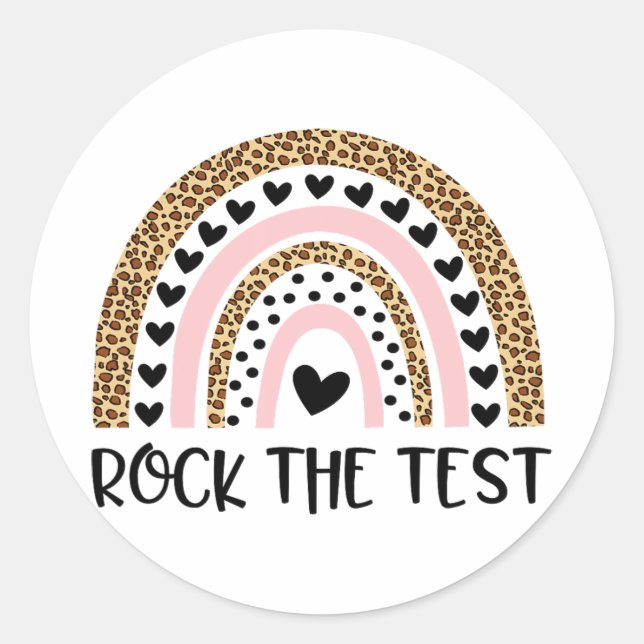 Sticker Rond Day Rock L'Enseignant De Test Funny Rainbow Testin (Devant)