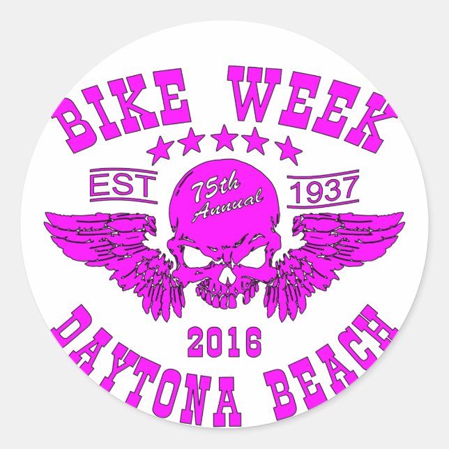 Sticker Rond Daytona Beach Bike Week 2016 (Devant)