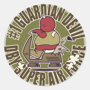 Sticker Rond DBY SUPER AIR FORCE VINTAGE Lucky Devil