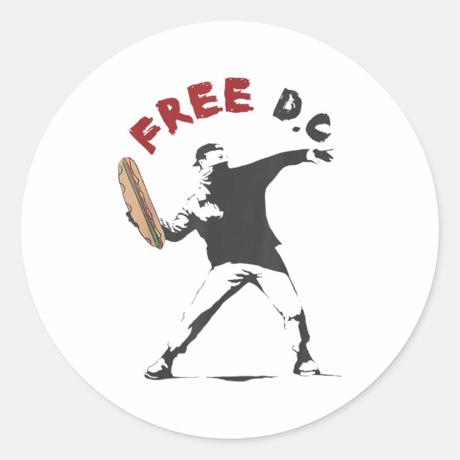 Sticker Rond Dc Sandwich Guy Gratuit Dc Washington Dc Sandwich (Devant)