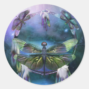 Sticker Rond DC_Spirit de l'autocollant d'art de libellule