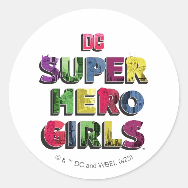 Sticker Rond DC Super Hero Girls City Letters (Devant)