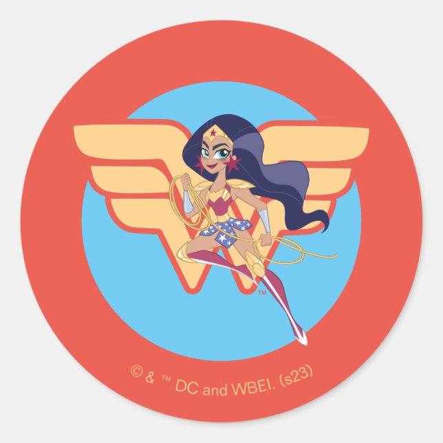 Sticker Rond DC Super Hero Girls Wonder Woman (Devant)