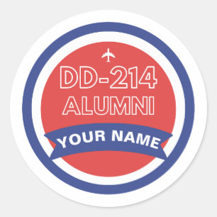 Sticker Rond DD-214 Alumni Retraite personnalisée de la force a