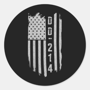 Sticker Rond Dd-214 Cadeaux militaires de vétéran - Col V