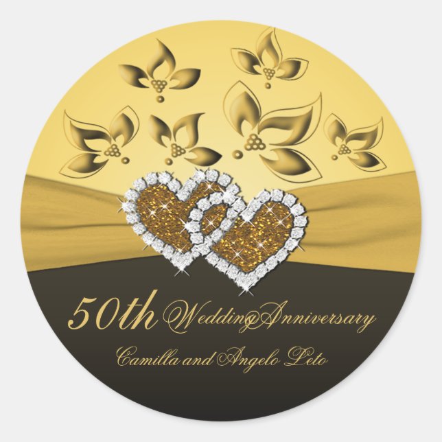 Sticker rond de 1,5 po pour le 50e anniversaire de (Devant)