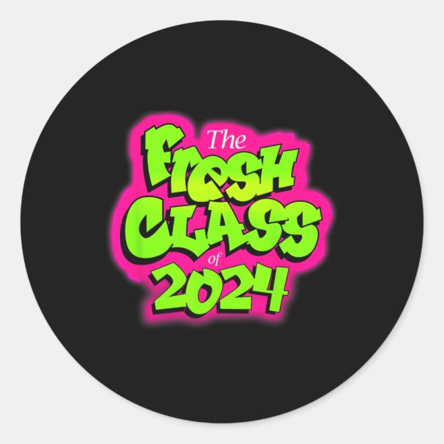 Sticker Rond De 2024 Senior Fresh 90s Retro Style Tv (Devant)