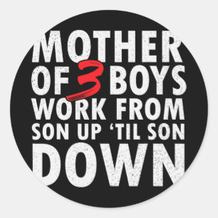 Sticker Rond De 3 Garçons Travaillent Du Fils Jusqu'Au Fils A B