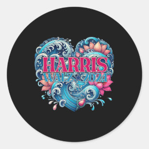 Sticker Rond De Blue Lotus Pour Kamala Harris 2024 Wheimer 2024