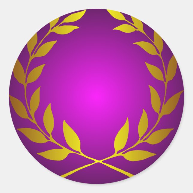 Sticker rond de couronne d'or Laurel (Devant)