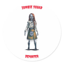 Sticker rond de déporter de l'équipe de zombie