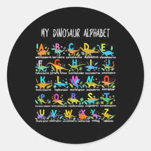 Sticker Rond De Dinosaures Alphabet Abc Retour À L'Étudiant K À