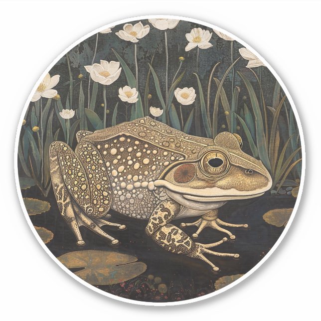 Sticker rond de grenouille (Devant)