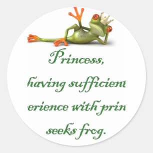 Sticker rond de grenouille Princess Seeks