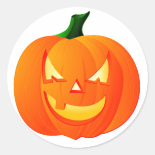 STICKER ROND ~~ DE HALLOWEEN JACK-O'-LANTERN