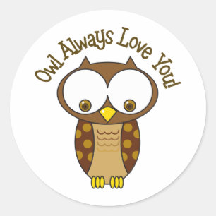 Sticker Rond De hibou amour toujours vous