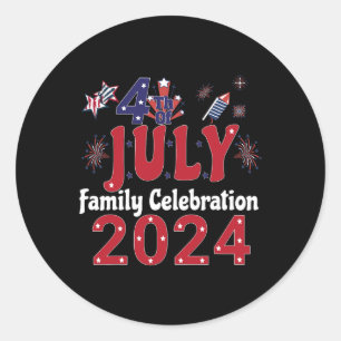 Sticker Rond De Juillet Famille Fête 2024 Famille Correspondant
