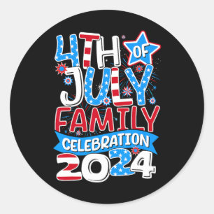 Sticker Rond De Juillet Famille Fête 2024 Famille Correspondant