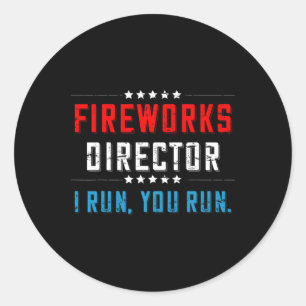Sticker Rond De Juillet Fireworks Directeur Je Vous Exécute