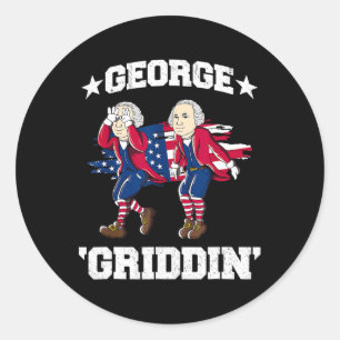 Sticker Rond De Juillet George Washington Griddy George Griddin