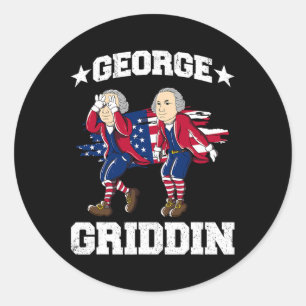 Sticker Rond De Juillet George Washington Griddy George Griddin