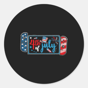 Sticker Rond De Juillet Jeu Vidéo Américain Joueur Enfants Garç