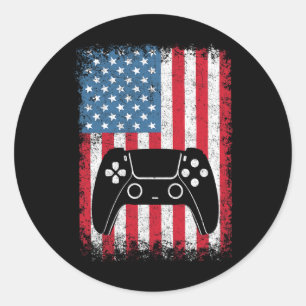 Sticker Rond De Juillet Jeu Vidéo Gamer Enfants Garçons Hommes