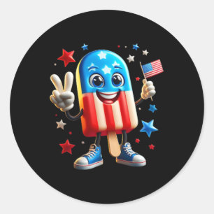 Sticker Rond De Juillet Popsicle Drapeau Américain Front Patrio