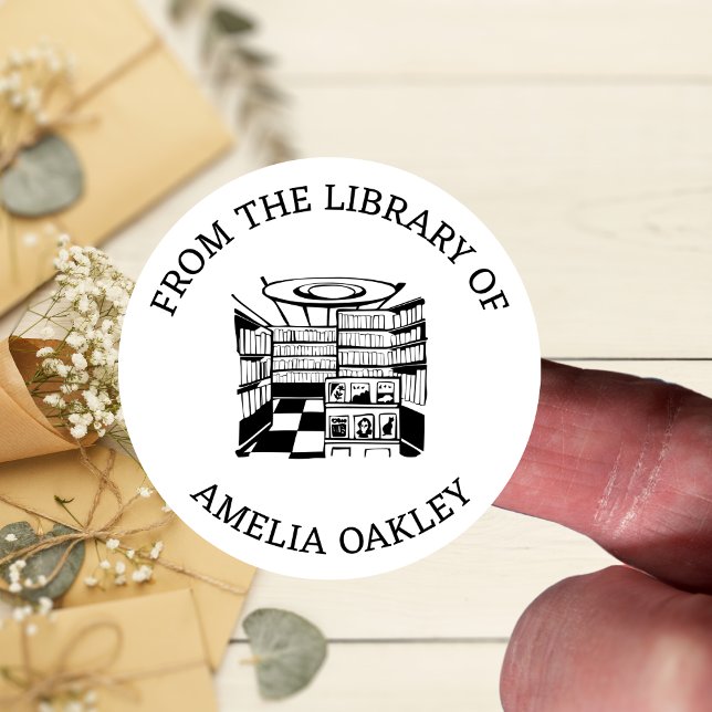 Sticker Rond De La Bibliothèque De Professeur De Livre Personna (Créateur téléchargé)