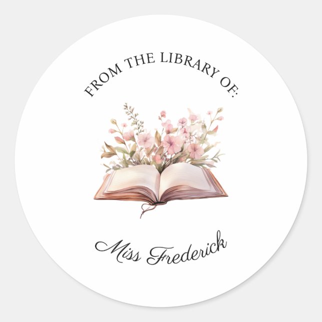 Sticker Rond De la Bibliothèque des Étiquettes, Enseignants (Devant)