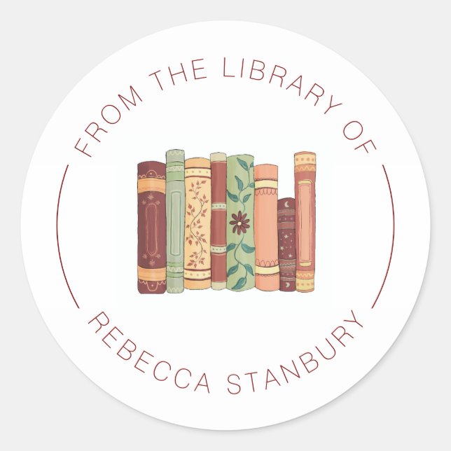 Sticker Rond De la bibliothèque d'ex-libris (Devant)