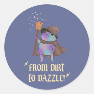Sticker Rond De la boue à l'éclat Chapeau de sorcière de grenou