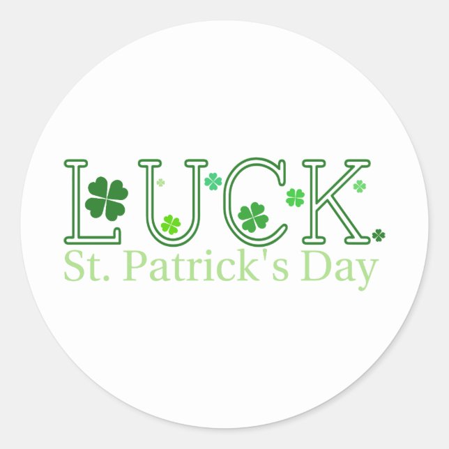 Sticker rond de la chance de la Saint Patrick (Devant)