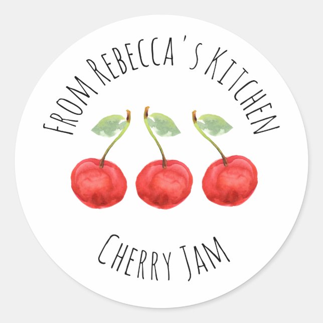 Sticker Rond De la cuisine de Cherry Jam   Classique rond  (Devant)