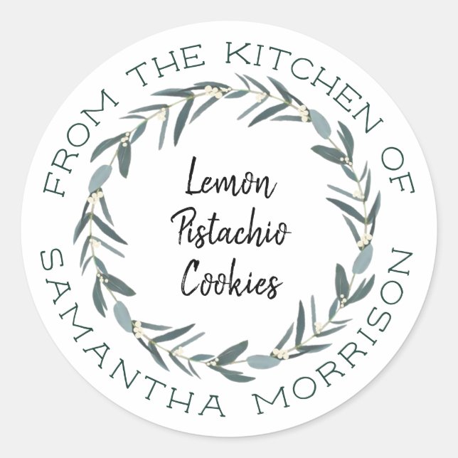 Sticker Rond De La Cuisine De | Courbe moderne d'eucalyptus (Devant)