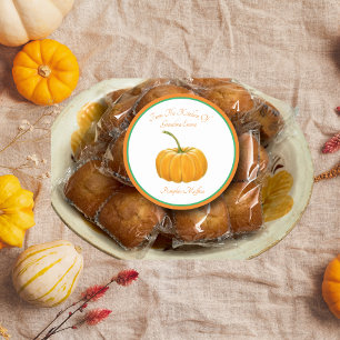 Sticker Rond "De La Cuisine De..." Crayon couleur citrouille