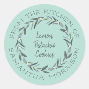Sticker Rond De La Cuisine De Eucalyptus vert menthe