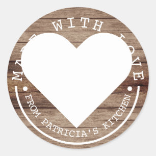 Sticker Rond De La Cuisine De - Fabriquée Avec Un Bois Rustiqu