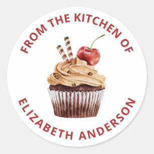 Sticker Rond De la cuisine de gâteaux sucreries Cupcake boulang