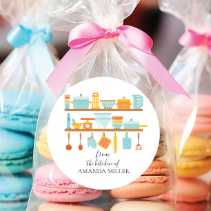 Sticker Rond De la cuisine de l'autocollant rond rétro