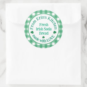Sticker Rond De la cuisine de NOM avec amour Vérification verte