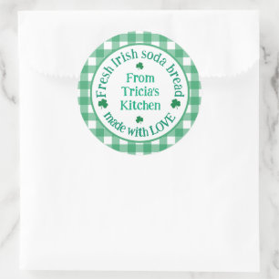 Sticker Rond De la cuisine de NOM avec amour Vérification verte